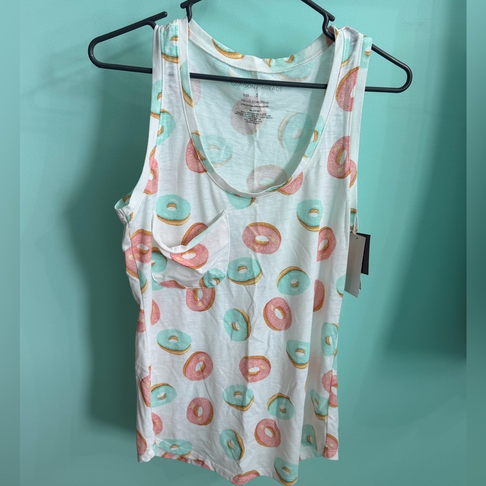 Grayson Threads Pastel Donut Print Tank Top